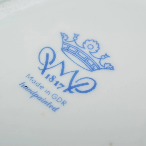 Vintage Porcelain bowl Vase PMP Porcelain manufactory PLAUE East Germany Thuring - Picture 8 of 8